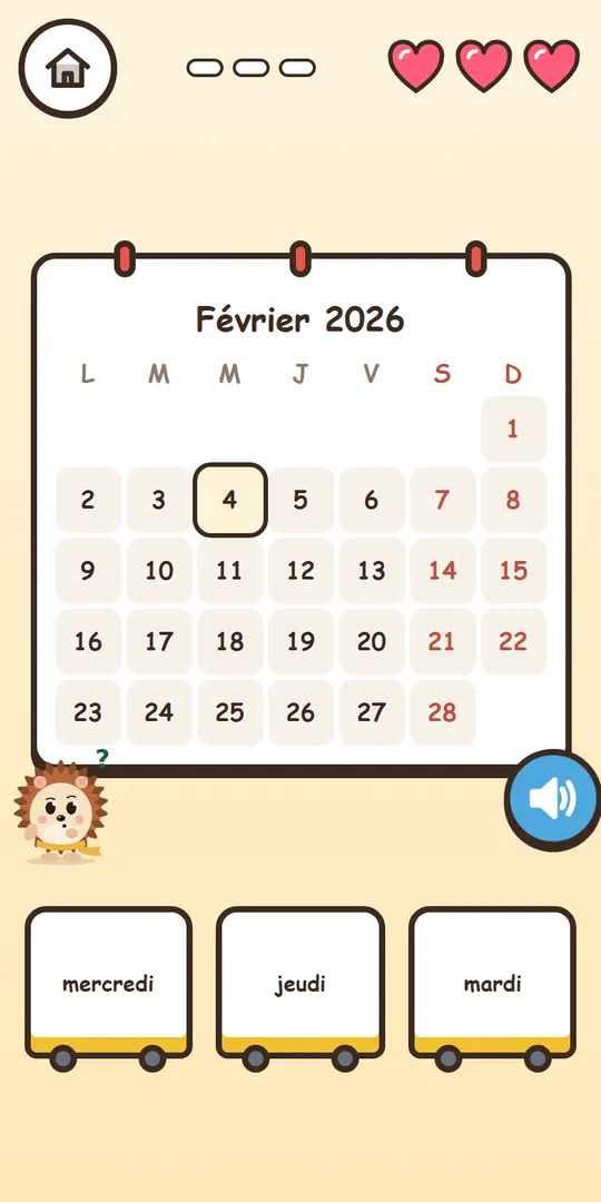 Palier 10 : quel jour de la semaine est le 4 ?